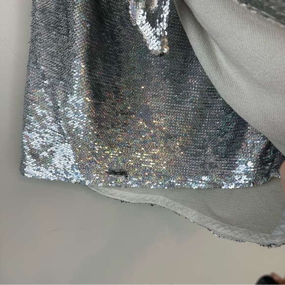 IRO | Mahont Skirt in Silver Sequins Paper Bag Waist Wrap Size 36 (4 US) - Picture 5 of 7
